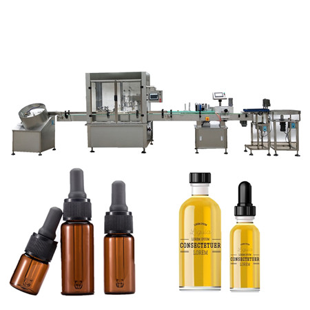 Automatische Dampf-E-Liquid-Öl-Füllverschluss-Etikettiermaschine für 5 ml 15 ml 20 ml 50 ml Bernsteinflasche